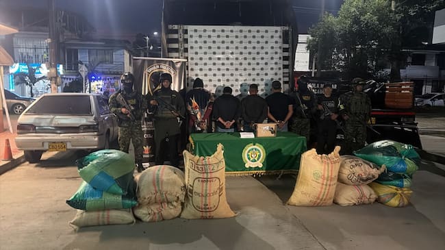 En los hechos cuatro presuntos delincuentes resultaron capturados. Crédito: Gaula Militar.