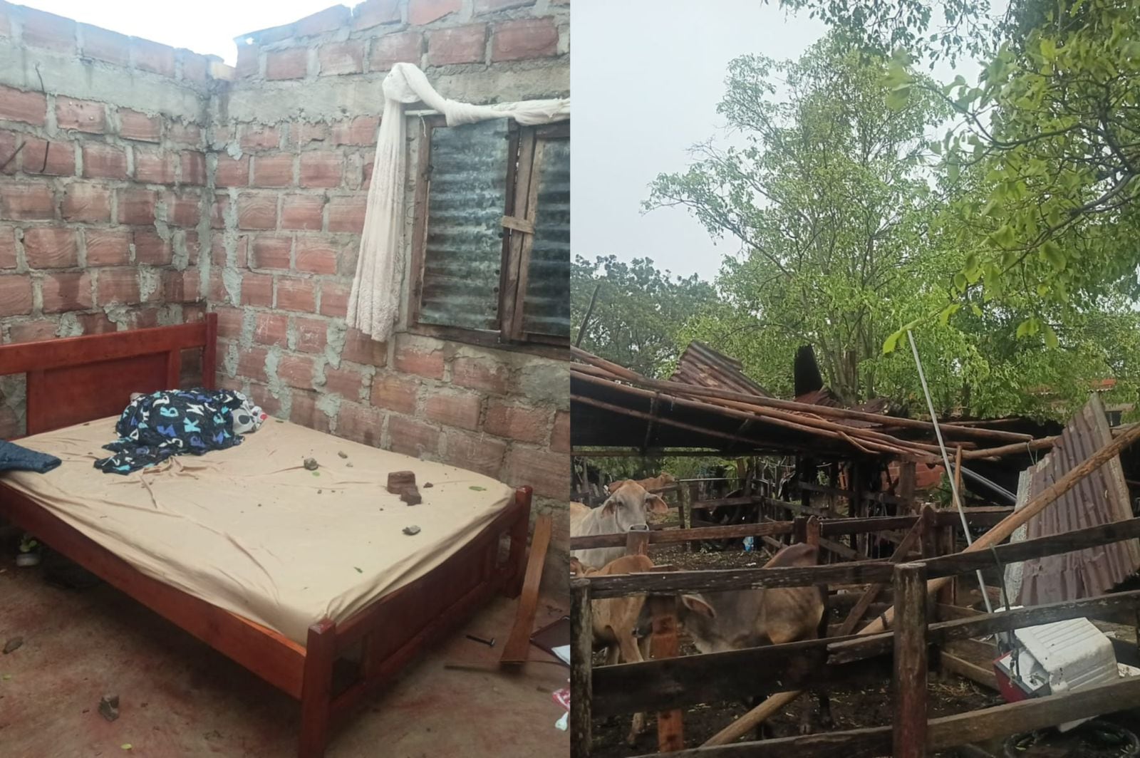 Así quedaron algunas viviendas afectadas por el vendaval en Ariguaní, Magdalena. Foto: Gobernación del Magdalena