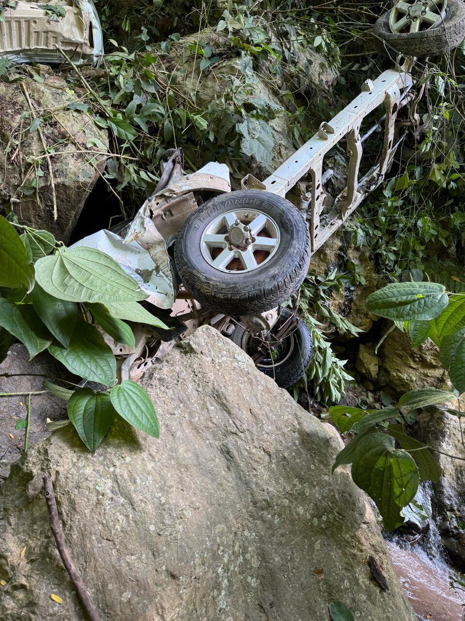 Accidente de tránsito en zona rural de Teorama. / Foto: Cortesía.