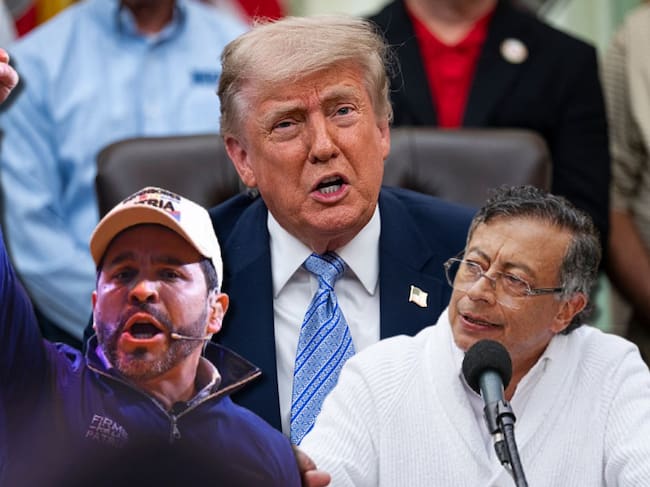Abelardo de la Espriella, Donald Trump y Gustavo Petro. Foto: (Photo by: Andres Lozano/Long Visual Press/Universal Images Group via Getty Images) / (Photo by Al Drago for The Washington Post via Getty Images) / (Photo by Andres Rot/Getty Images)