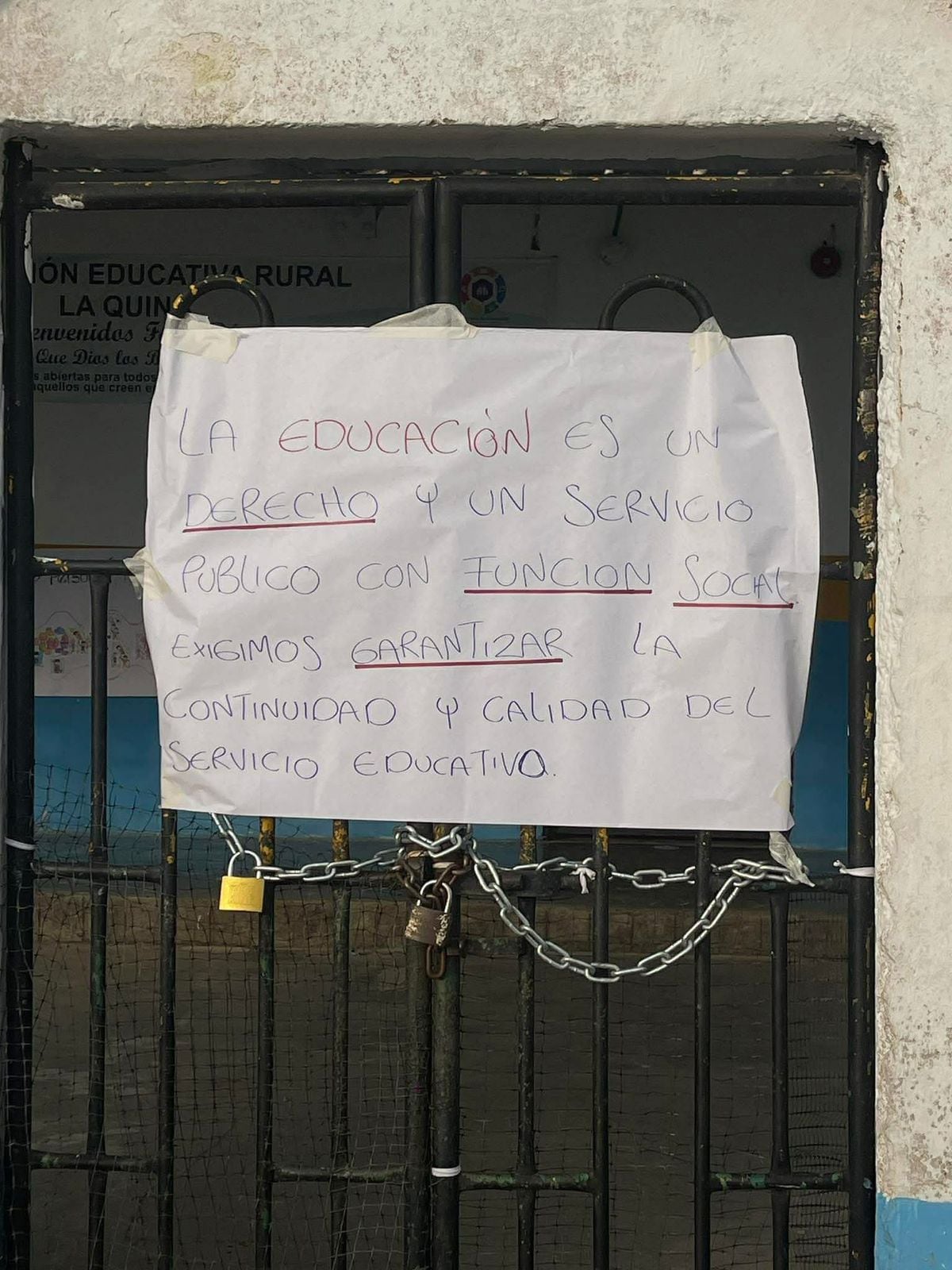Comunidades educativas en el Catatumbo protestan por la falta de docentes en colegios públicos. / Foto: Cortesía comunidad.