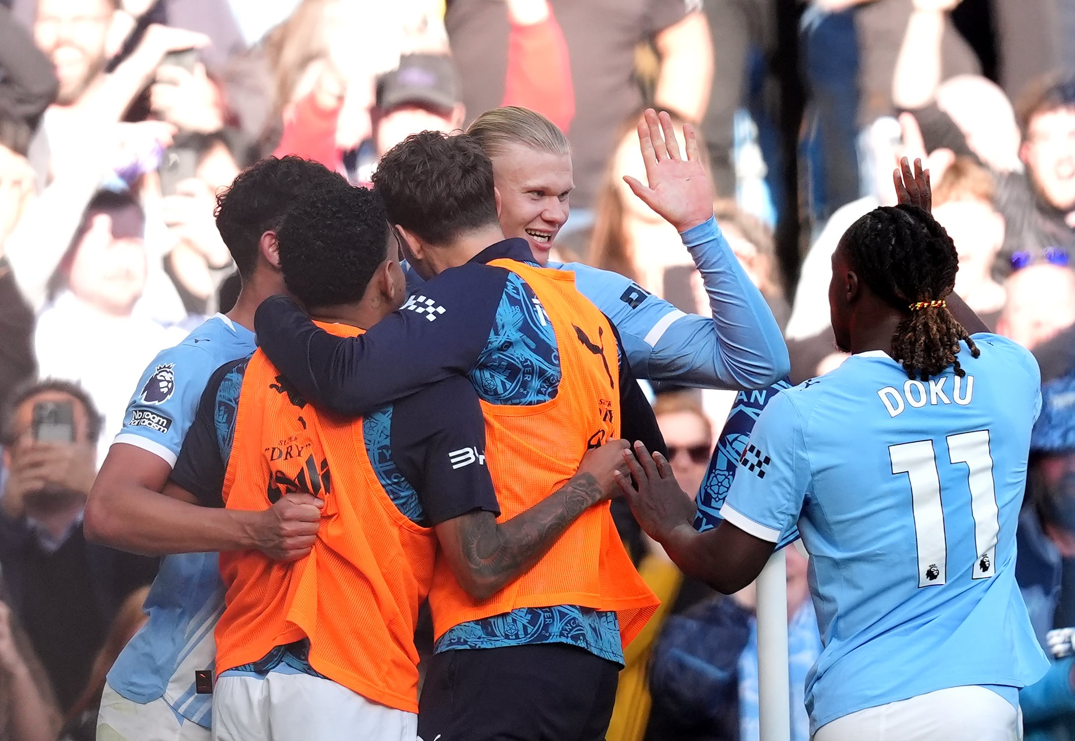 Erling Haaland celebra el gol del triunfo ante el Arsenal. (Photo by Martin Rickett/PA Images via Getty Images)