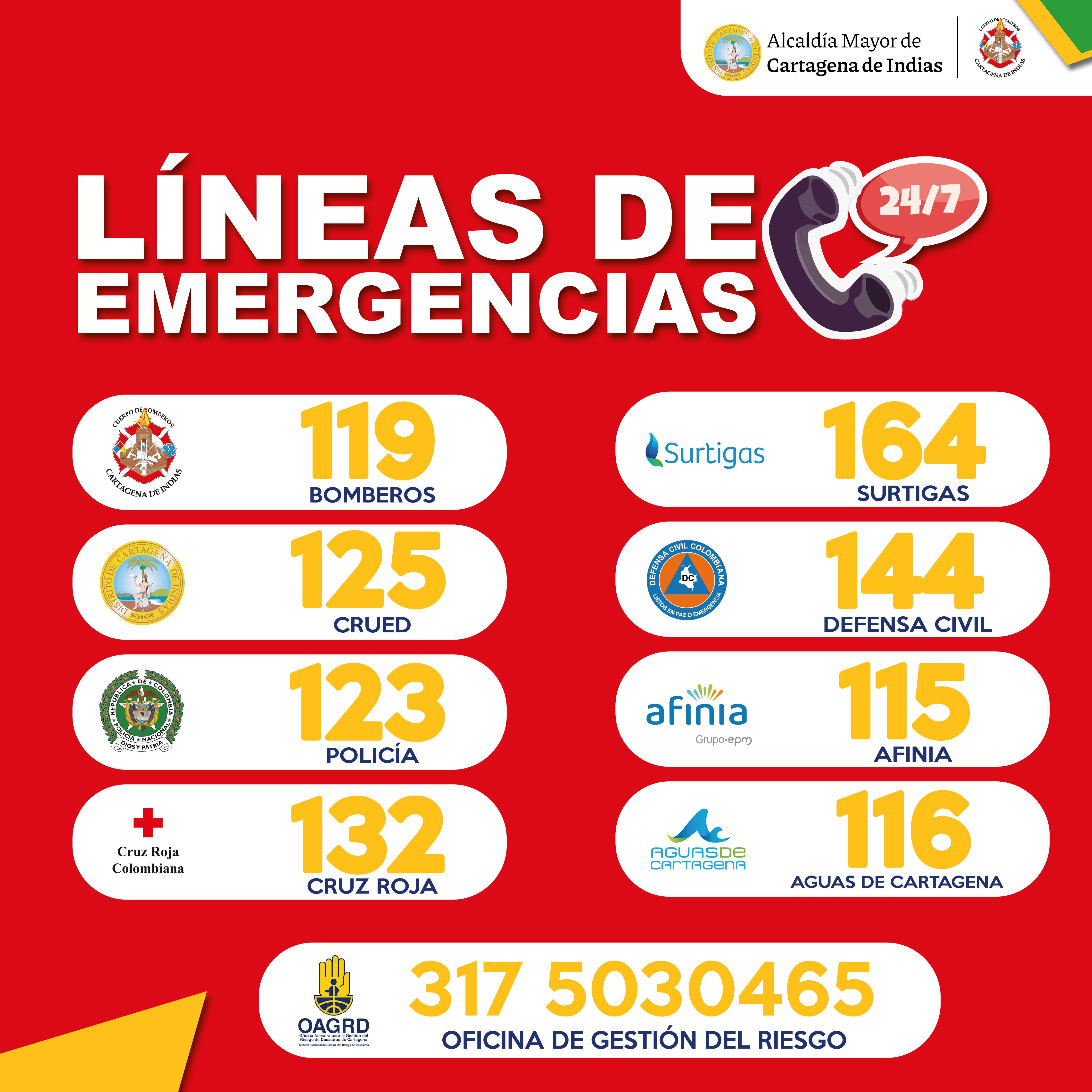 Comparte en tu estado de WhasApp el listado de las líneas de emergencia