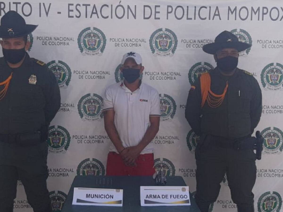 Capturaron a hombre que departía armado en un establecimiento de Mompox