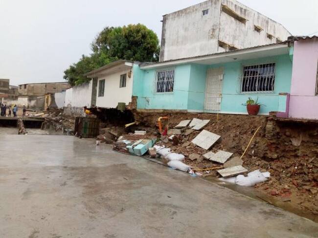 Viviendas colapsadas, sur de Barranquilla.