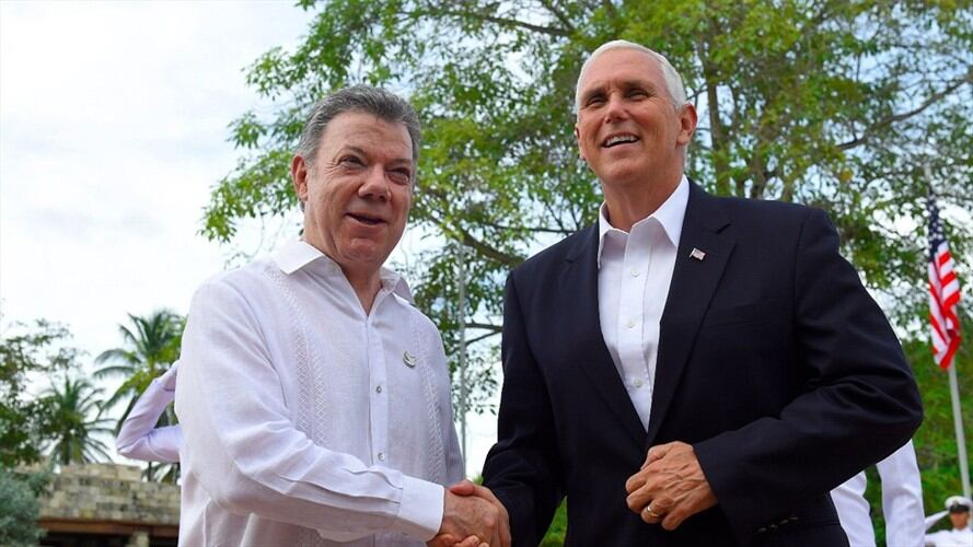 Presidente de Colombia y vicepresidente de Estados Unidos. Foto: Colprensa