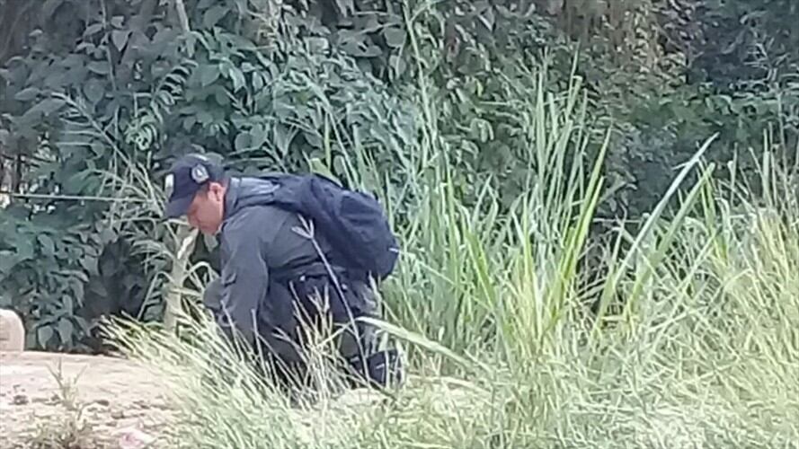 Autoridades desactivan cilindro bomba instalado por el Clan del Golfo en Córdoba. Foto: Policía