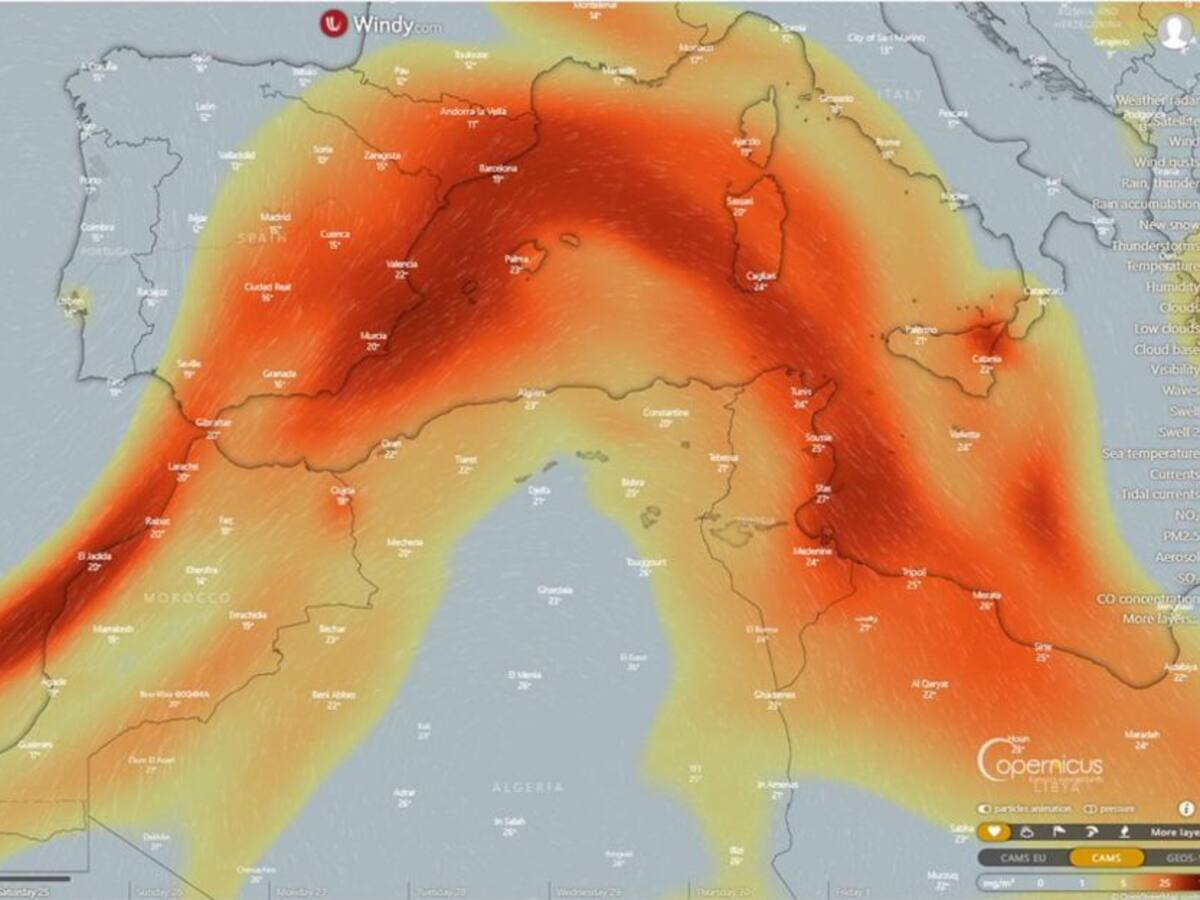 La nube del volcán de La Palma llegará a 4 países europeos