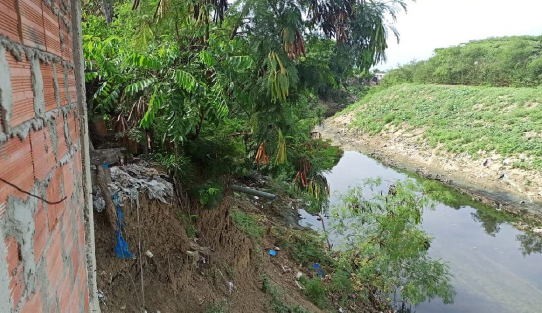 Viviendas en riesgo de colapso por el arroyo León