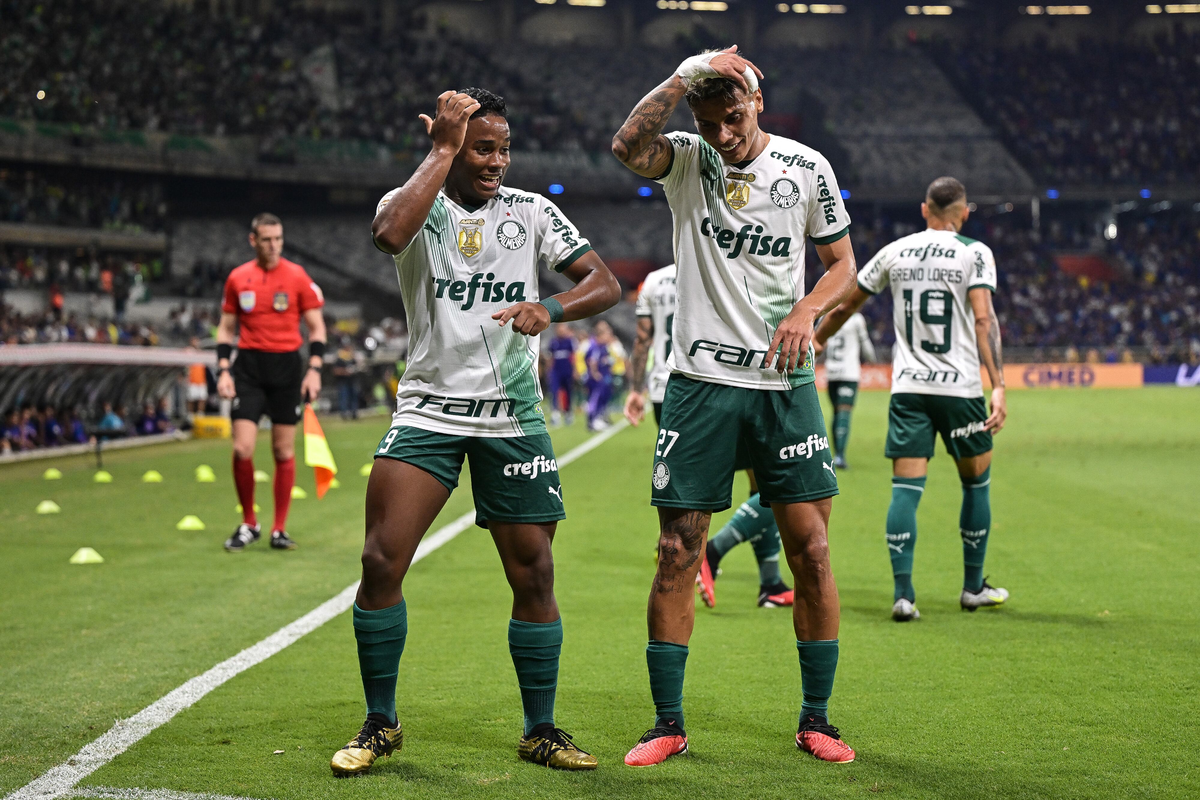 Richard Ríos y Endrick con Palmeiras | Foto: Pedro Vilela/Getty Images