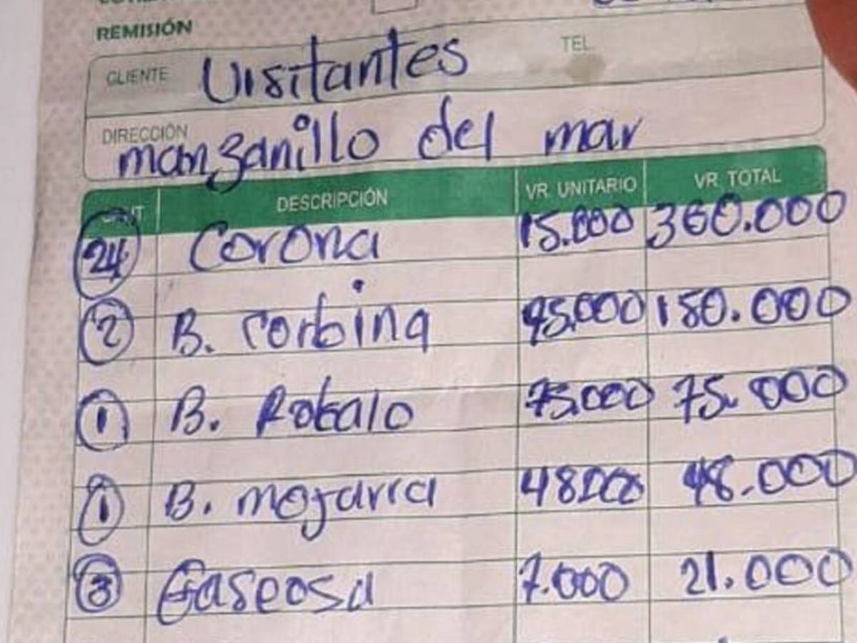 Abuso a turistas: cobran 738 mil pesos por platos de comida en Manzanillo