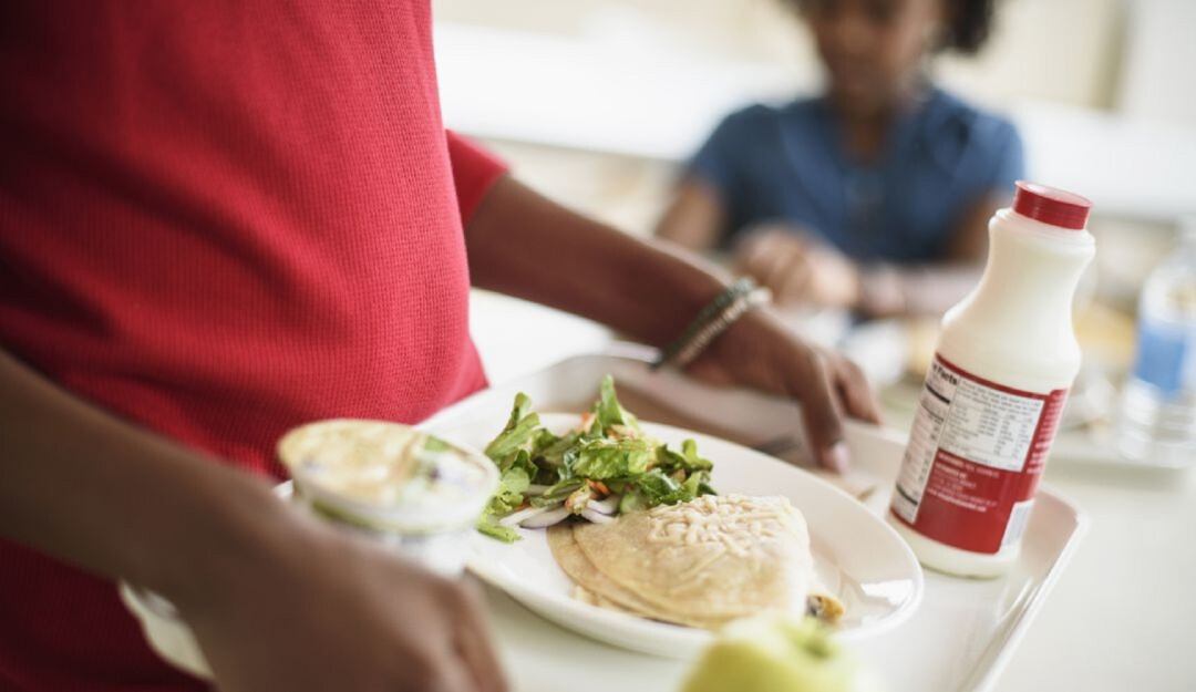 Almuerzo de un estudiante de colegio.