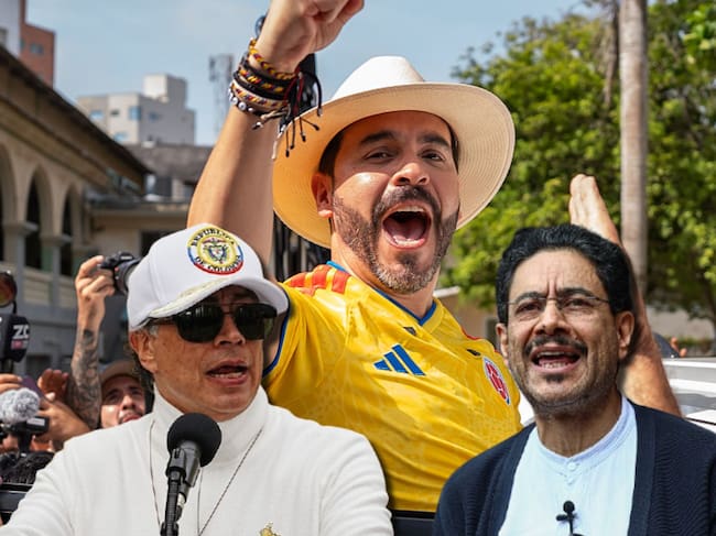 Abelardo de la Espriella, Gustavo Petro e Iván Cepeda. Fotos: (Photo by Leonardo Castañeda/Getty Images) / (Photo by Andres Rot/Getty Images) / (Photo by Lucas Aguayo Araos/Anadolu via Getty Images)