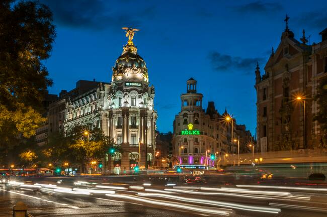 Gran Vía Madrid, España (Foto vía Getty Images)