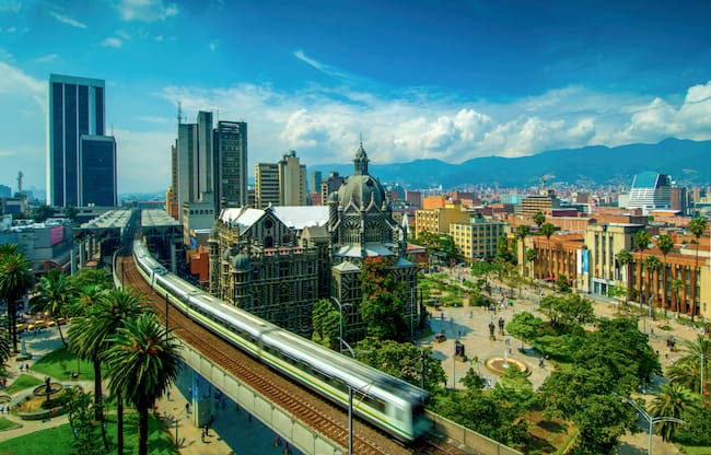 Vista del metro de Medellín, Colombia (Foto vía GettyImages)