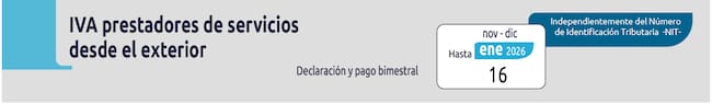 IVA prestadores de servicios desde el exterior fecha enero (DIAN)