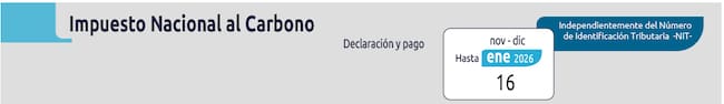 Impuesto al carbono enero 2026 (DIAN)