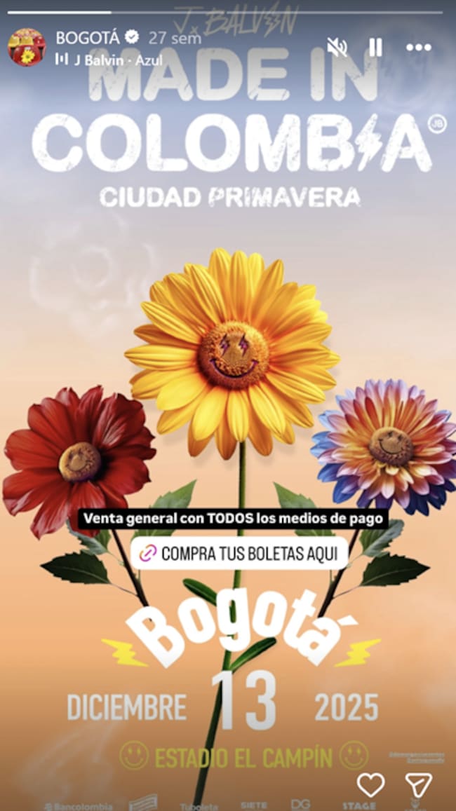 JBALVIN EN BOGOTA INSTAGRAM JBALVIN