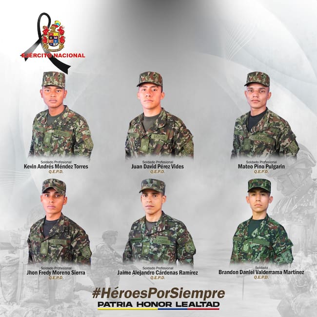Ellos son los seis soldados asesinados en ataque terrorista en Aguachica, Cesar