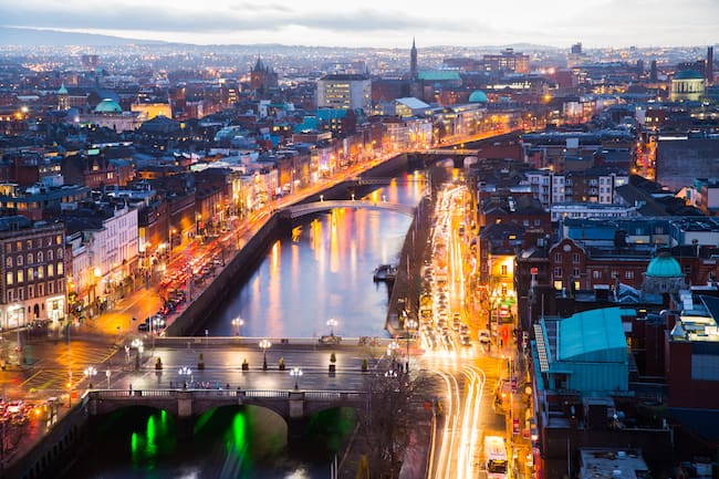 Panorámica de Dublín, en Irlanda. (Foto vía Getty Images)