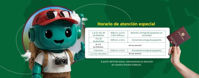 Horario de oficina de pasaportes en Nariño (créditos: Gobernación de Nariño)