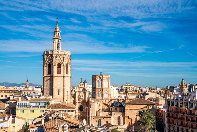 Vista panorámica de la Catedral de Valencia (Foto vía Getty Images)
