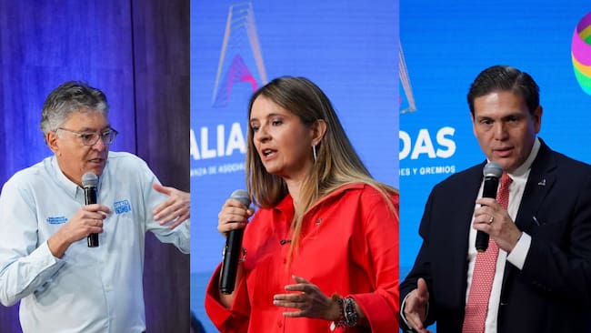 Mauricio Cárdenas, Paloma Valencia y Juan Carlos Pinzón en el debate de la Gran Consulta por Colombia.