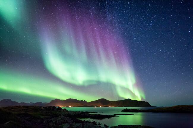 Aurora boreal en Noruega (Foto vía Getty Images)