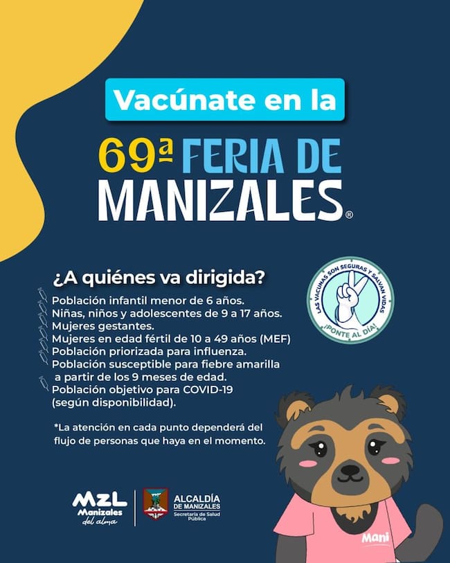 Vacuna contra la fiebre amarilla en la Feria de Manizales (créditos: Alcaldía de Manizales)