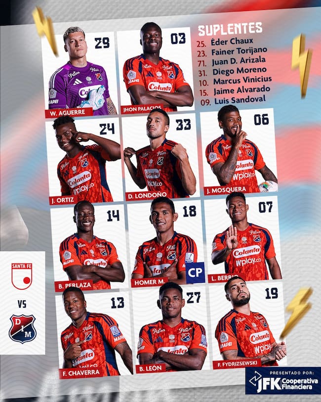 Once titular de Independiente Medellín