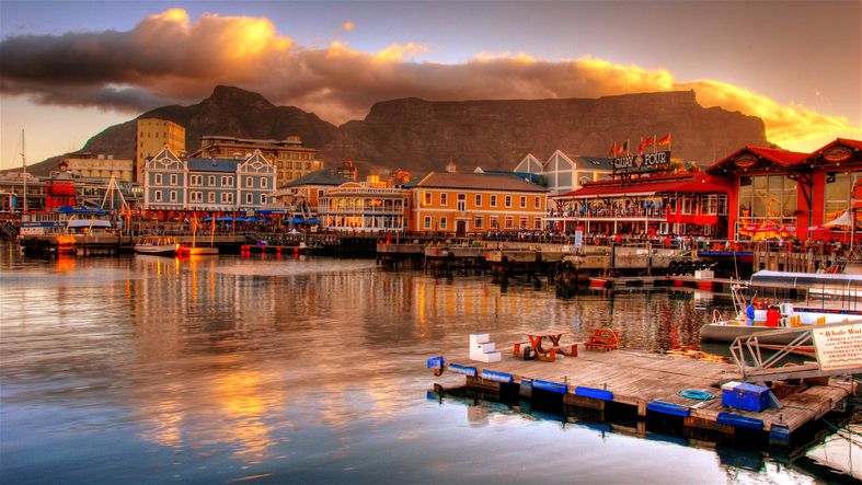 A view of Table Mountain from the newly renovated Victoria and Alfred Waterfront