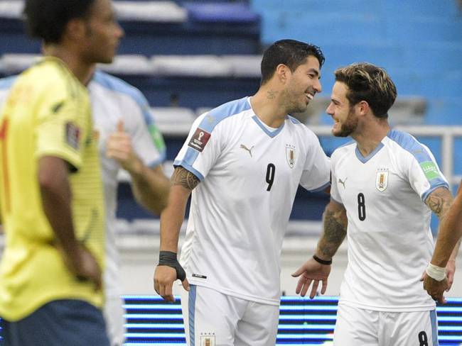 Uruguay goleó a Colombia en Barranquilla en un partido para el olvido