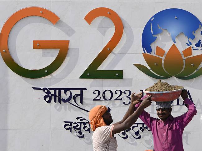 LUCKNOW, INDIA  FEBRUARY 5: Preparation undergoing for the G20 summit on 2023 in Lucknow, India. (Photo by Deepak Gupta/Hindustan Times via Getty Images)