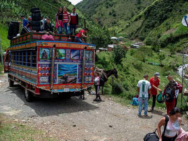 Desplazados en Ituango, Antioquia, por amenazas de grupos armados durante el 2021.     Foto: Getty 