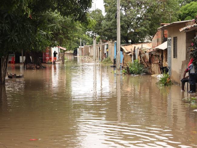 Barrio inundado en La Guajira