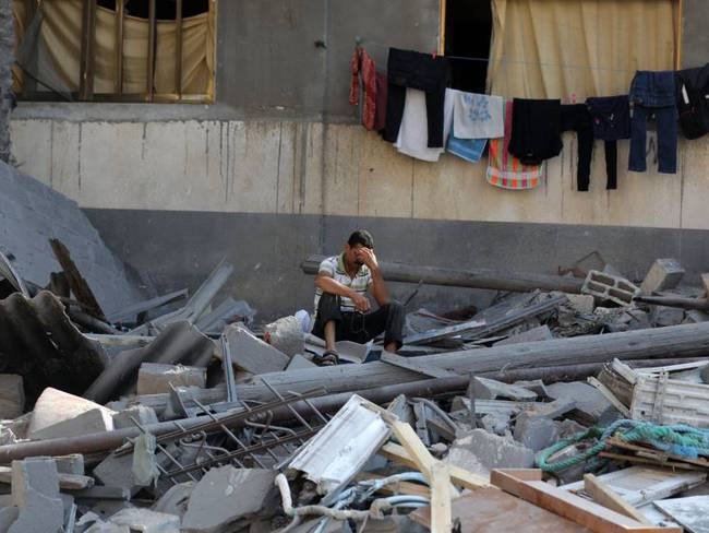 Rastros de destrucción luego de bombardeos de Israel en la Franja de Gaza.                Foto: Getty 