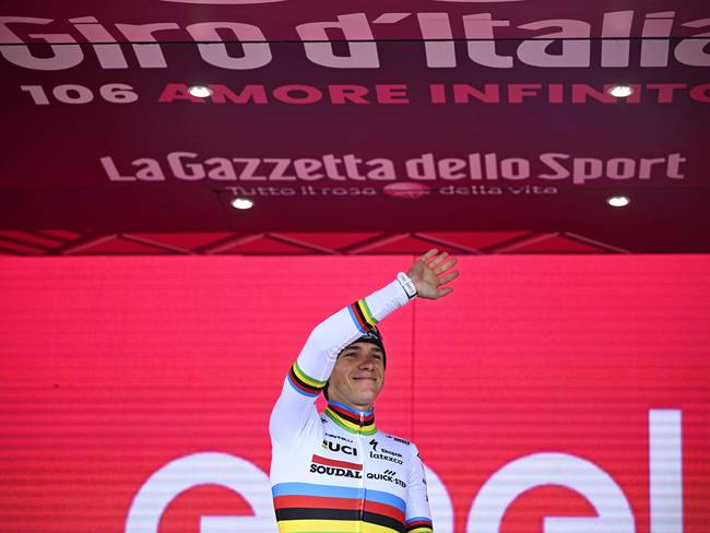 Remco Evenepoel lideró el Giro de Italia durante cuatro días. (Photo by JASPER JACOBS/BELGA MAG/AFP via Getty Images)